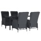 vidaXL Set de comedor para jardín 5 piezas ratán sintético gris oscuro