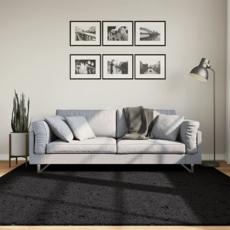 vidaXL Alfombra de pelo corto OVIEDO negro 200x200 cm
