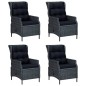 vidaXL Set de comedor para jardín 5 piezas ratán sintético gris oscuro