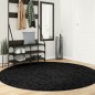 vidaXL Alfombra de pelo corto OVIEDO negro Ø 200 cm vidaXL Alfombra de pelo corto OVIEDO negro Ø 200 cm