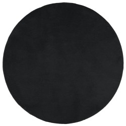 vidaXL Alfombra de pelo corto OVIEDO negro Ø 200 cm