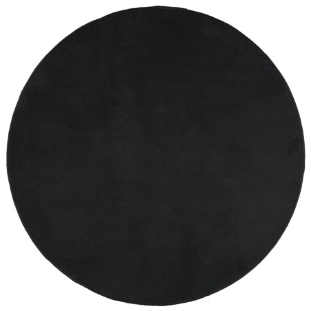 vidaXL Alfombra de pelo corto OVIEDO negro Ø 200 cm