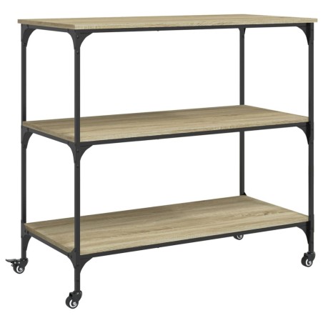 vidaXL Carrito de cocina madera ingeniería roble Sonoma 102x50x95 cm