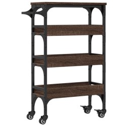 vidaXL Carrito de cocina madera de ingeniería marrón roble 53x20x76 cm
