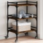 vidaXL Carrito de cocina madera ingeniería roble ahumado 50x35x75,5 cm vidaXL Carrito de cocina madera ingeniería roble ahumado 50x35x75,5 cm