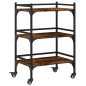 vidaXL Carrito de cocina madera ingeniería roble ahumado 50x35x75,5 cm vidaXL Carrito de cocina madera ingeniería roble ahumado 50x35x75,5 cm