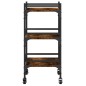 vidaXL Carrito de cocina madera ingeniería roble ahumado 50x35x75,5 cm vidaXL Carrito de cocina madera ingeniería roble ahumado 50x35x75,5 cm