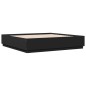 vidaXL Estructura cama con luces LED madera ingeniería negro 200x200cm vidaXL Estructura cama con luces LED madera ingeniería negro 200x200cm