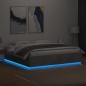vidaXL Estructura cama con luces LED madera gris hormigón 200x200 cm