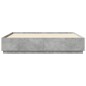 vidaXL Estructura cama con luces LED madera gris hormigón 200x200 cm