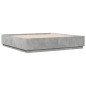 vidaXL Estructura cama con luces LED madera gris hormigón 200x200 cm