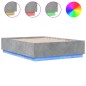 vidaXL Estructura cama con luces LED madera gris hormigón 120x190 cm vidaXL Estructura cama con luces LED madera gris hormigón 120x190 cm