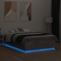 vidaXL Estructura cama con luces LED madera gris hormigón 120x190 cm vidaXL Estructura cama con luces LED madera gris hormigón 120x190 cm