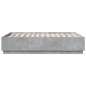 vidaXL Estructura cama con luces LED madera gris hormigón 120x190 cm vidaXL Estructura cama con luces LED madera gris hormigón 120x190 cm