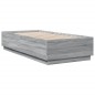 vidaXL Estructura de cama con luces LED madera gris Sonoma 90x200 cm vidaXL Estructura de cama con luces LED madera gris Sonoma 90x200 cm