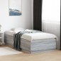 vidaXL Estructura de cama con luces LED madera gris Sonoma 90x200 cm vidaXL Estructura de cama con luces LED madera gris Sonoma 90x200 cm