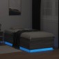 vidaXL Estructura de cama con luces LED madera gris Sonoma 90x200 cm vidaXL Estructura de cama con luces LED madera gris Sonoma 90x200 cm