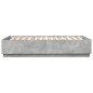 vidaXL Estructura cama con luces LED madera gris hormigón 120x200 cm vidaXL Estructura cama con luces LED madera gris hormigón 120x200 cm