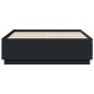 vidaXL Estructura cama con luces LED madera ingeniería negro 140x190cm vidaXL Estructura cama con luces LED madera ingeniería negro 140x190cm