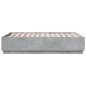 vidaXL Estructura cama con luces LED madera gris hormigón 140x190 cm