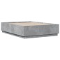 vidaXL Estructura cama con luces LED madera gris hormigón 140x190 cm