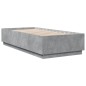 vidaXL Estructura cama con luces LED madera gris hormigón 100x200 cm vidaXL Estructura cama con luces LED madera gris hormigón 100x200 cm