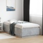 vidaXL Estructura cama con luces LED madera gris hormigón 100x200 cm vidaXL Estructura cama con luces LED madera gris hormigón 100x200 cm
