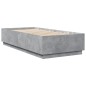 vidaXL Estructura cama con luces LED madera gris hormigón 100x200 cm vidaXL Estructura cama con luces LED madera gris hormigón 100x200 cm