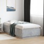vidaXL Estructura de cama con luces LED madera gris hormigón 90x200 cm vidaXL Estructura de cama con luces LED madera gris hormigón 90x200 cm