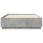 vidaXL Estructura cama con luces LED madera gris hormigón 160x200 cm vidaXL Estructura cama con luces LED madera gris hormigón 160x200 cm