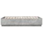 vidaXL Estructura cama con luces LED madera gris hormigón 160x200 cm vidaXL Estructura cama con luces LED madera gris hormigón 160x200 cm