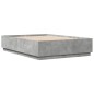 vidaXL Estructura cama con luces LED madera gris hormigón 140x200 cm vidaXL Estructura cama con luces LED madera gris hormigón 140x200 cm