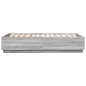 vidaXL Estructura cama con luces LED madera gris Sonoma 150x200 cm