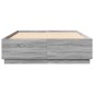 vidaXL Estructura cama con luces LED madera gris Sonoma 140x200 cm vidaXL Estructura cama con luces LED madera gris Sonoma 140x200 cm