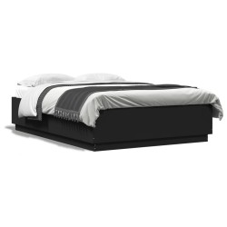 vidaXL Estructura de cama madera de ingeniería negra 150x200 cm