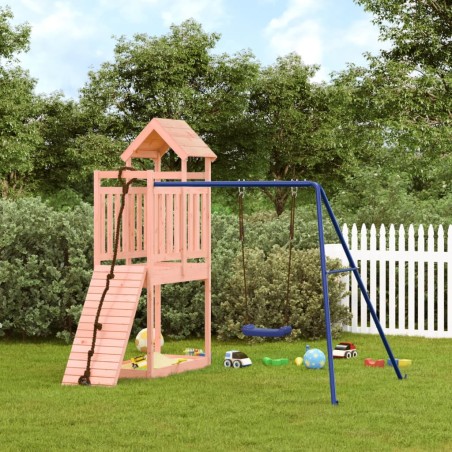 vidaXL Parque infantil de exterior madera maciza Douglas
