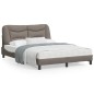 vidaXL Estructura de cama con luces LED tela gris taupe 120x200 cm vidaXL Estructura de cama con luces LED tela gris taupe 120x200 cm