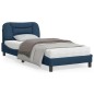 vidaXL Estructura de cama con luces LED tela azul 90x190 cm vidaXL Estructura de cama con luces LED tela azul 90x190 cm