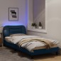 vidaXL Estructura de cama con luces LED tela azul 90x190 cm vidaXL Estructura de cama con luces LED tela azul 90x190 cm