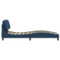 vidaXL Estructura de cama con luces LED tela azul 90x190 cm vidaXL Estructura de cama con luces LED tela azul 90x190 cm