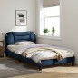 vidaXL Estructura de cama con luces LED tela azul 100x200 cm