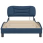 vidaXL Estructura de cama con luces LED tela azul 100x200 cm