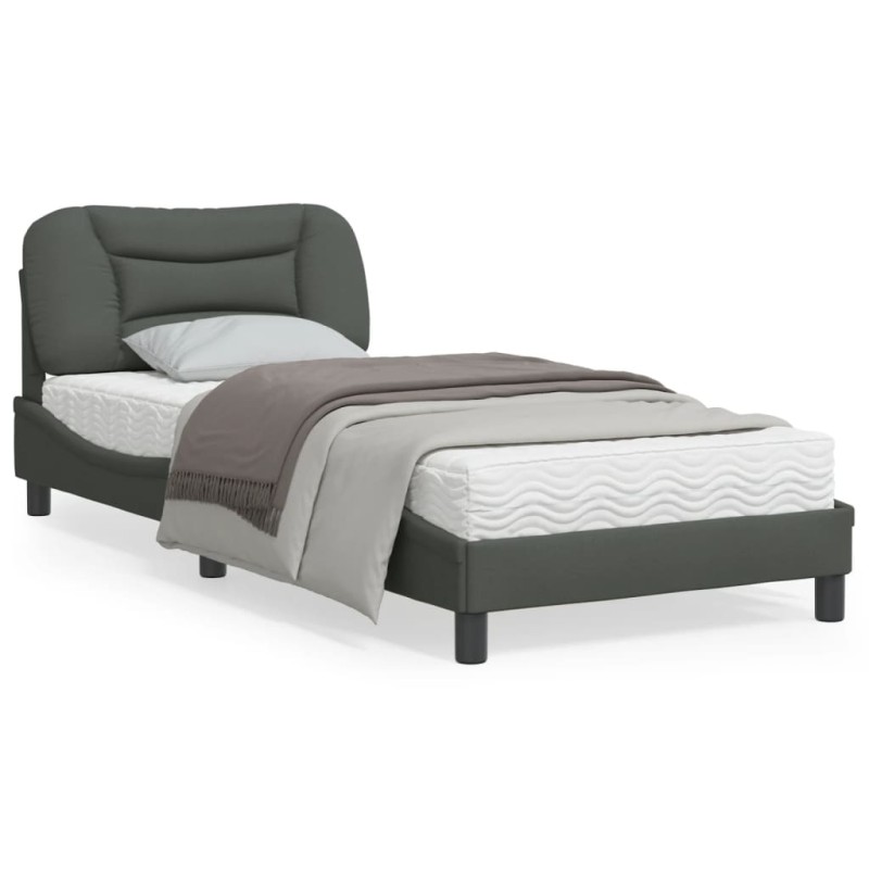 vidaXL Estructura de cama con luces LED tela gris oscuro 80x200 cm vidaXL Estructura de cama con luces LED tela gris oscuro 80x200 cm