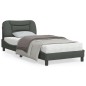 vidaXL Estructura de cama con luces LED tela gris oscuro 90x200 cm