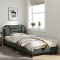 vidaXL Estructura de cama con luces LED tela gris oscuro 90x200 cm