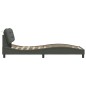 vidaXL Estructura de cama con luces LED tela gris oscuro 90x200 cm