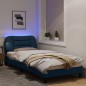 vidaXL Estructura de cama con luces LED tela azul 80x200 cm vidaXL Estructura de cama con luces LED tela azul 80x200 cm