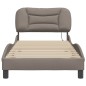 vidaXL Estructura de cama con luces LED tela gris taupe 90x200 cm vidaXL Estructura de cama con luces LED tela gris taupe 90x200 cm