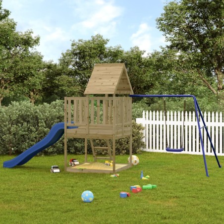 vidaXL Parque infantil de exterior madera de pino impregnada