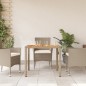 vidaXL Mesa de jardín de ratán PE y madera acacia beige 90x90x75 cm vidaXL Mesa de jardín de ratán PE y madera acacia beige 90x90x75 cm